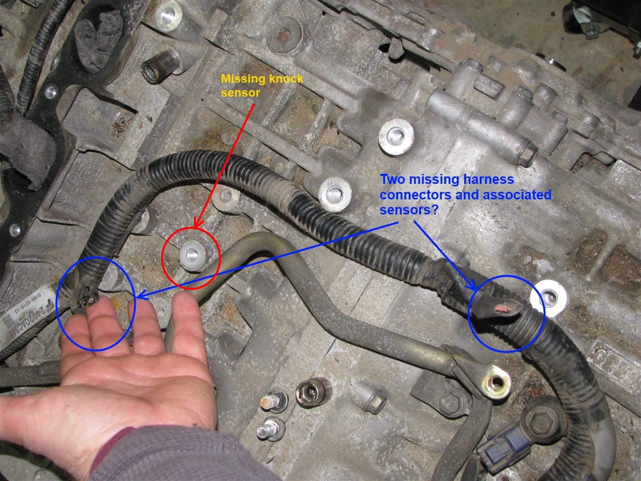 03 h6 knock sensor location. r/Subaru_Outback